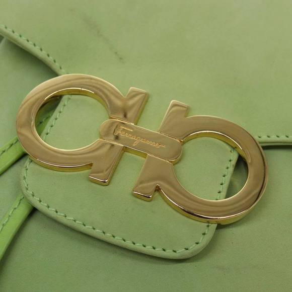 Salvatore Ferragamo Gancini Backpack Leather Green Auth yk14012 - Picture 10 of 16